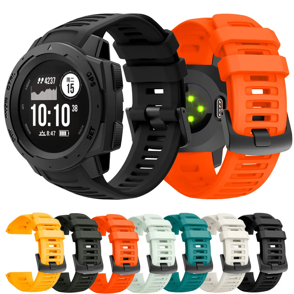 สำหรับGarmin Instinctยุทธวิธีสมาร์ทนาฬิกาสายคล้องคอกีฬาซิลิโคนสายคล้อง ...