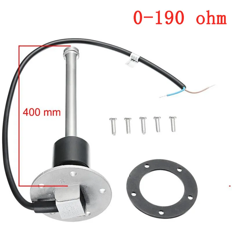 Датчик уровня топлива для лодки, масляный бак для жидкости, Отправитель топлива, блок 200 мм, 250 мм, 300 мм, 350 мм, 400 мм, 450 мм, для грузовика, автомобиля, RV, яхты - Цвет: 400mm 0-190 ohm