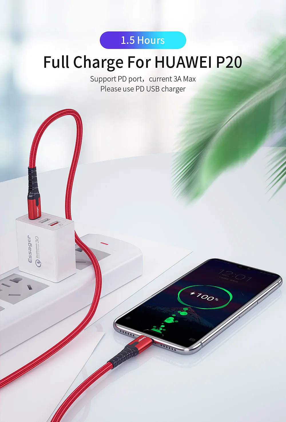 Essager usb type C к USB C кабель для samsung S9 Oneplus 7 Pro Быстрая зарядка 4,0 USBC PD Быстрая зарядка зарядное устройство USB-C кабель type-C