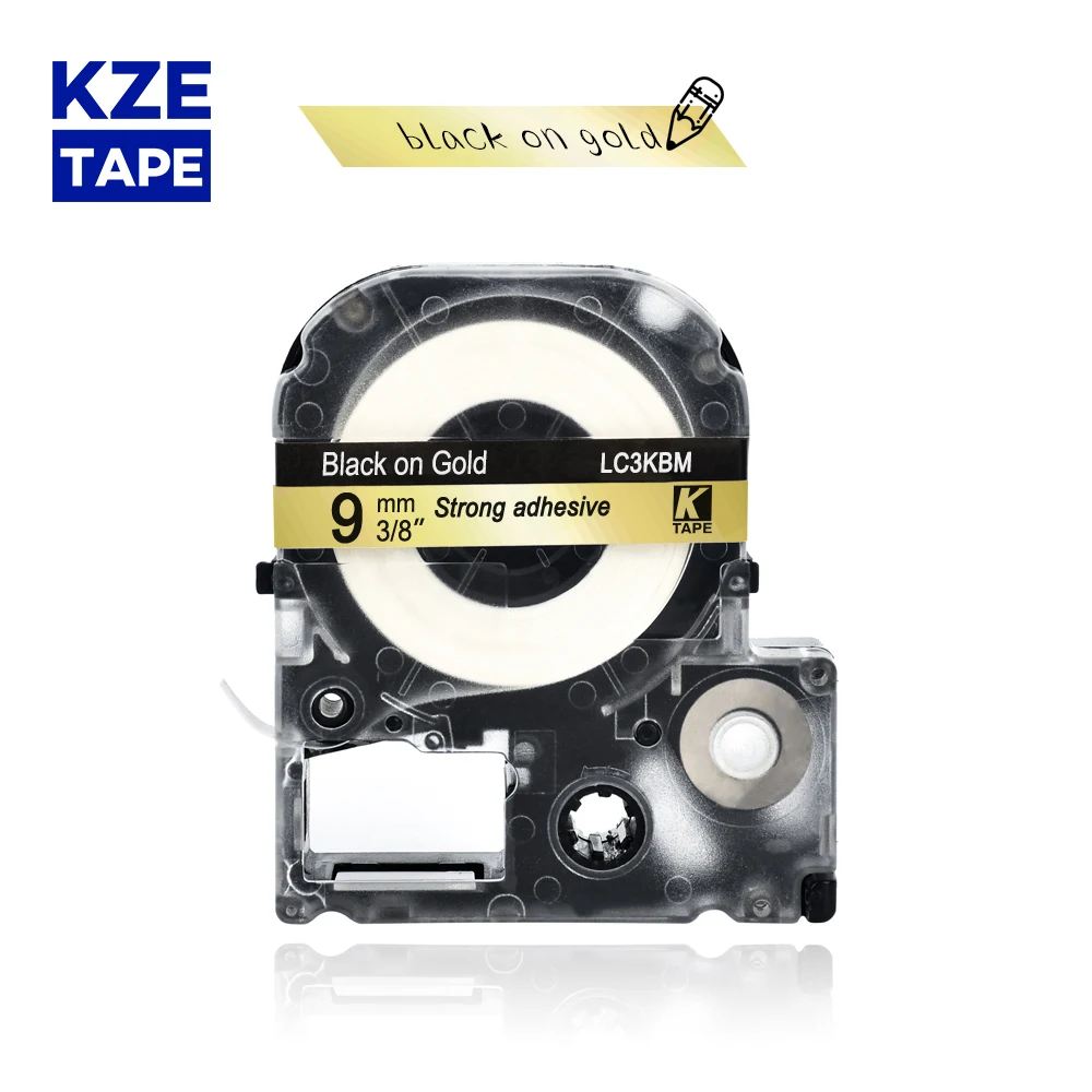 Лента для этикеток Epson 9 мм черная на золоте SM9Z LC3KBM лента печатной машинки KingJim