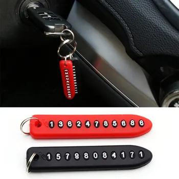 

1pcs Anti-lost Phone Number Plate Car Keychain Pendant Auto Vehicle Phone Number Card Keyring Key Chain Car Interior