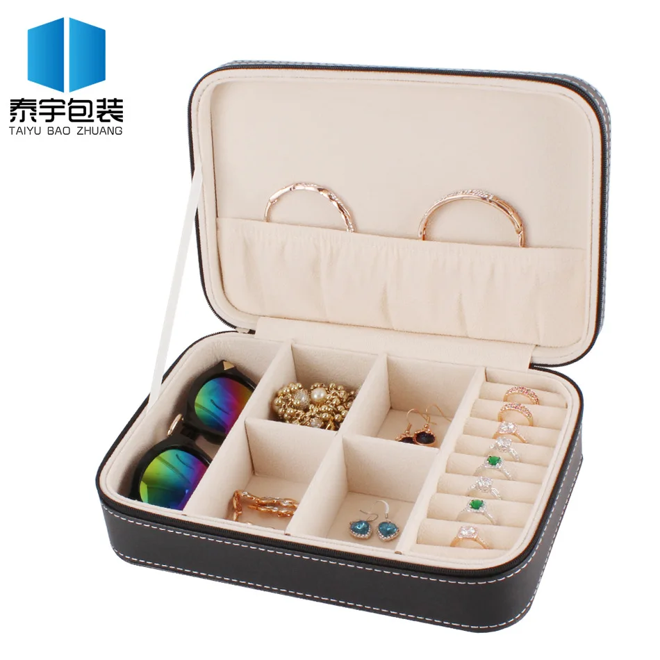 

Jewlery Box Zipper Bag Multi-functional Jewlery Box Accessories Storage Box New Style Jewelry Box Glasses Box Custom