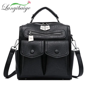 

Lanyibaige High Quality Leather Backpack Women 2020 School Backpacks Large Capacity Travel Bagpack School Bags for Girls Bagpack