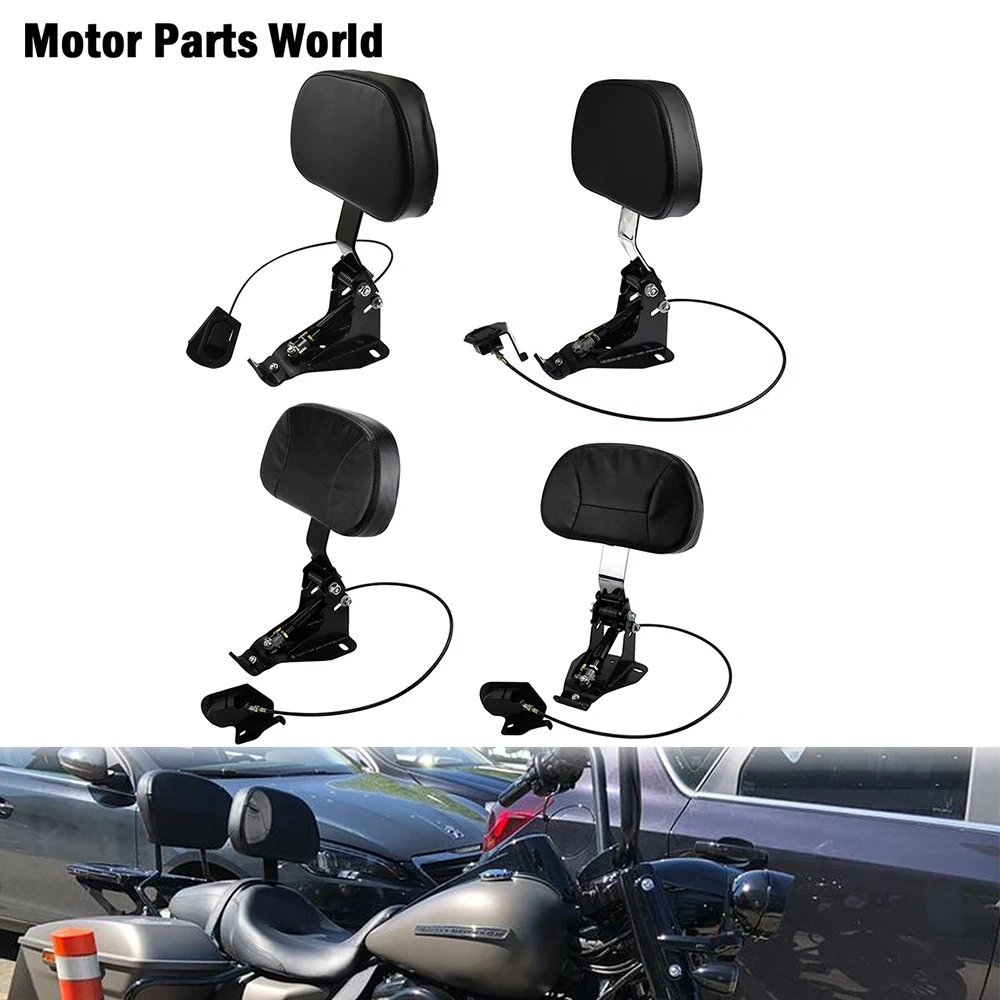 Motorcycle Adjustable Rider Driver Backrest Mounting Kit For Harley