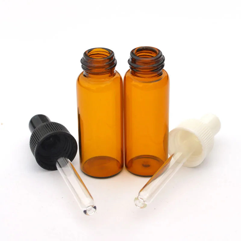 Garrafa de Vidro Essencial dos Tubos da Amostra do Perfume do Conta-gotas de Vidro Âmbar de 50 5ml com o Frasco de Óleo Pces Puro