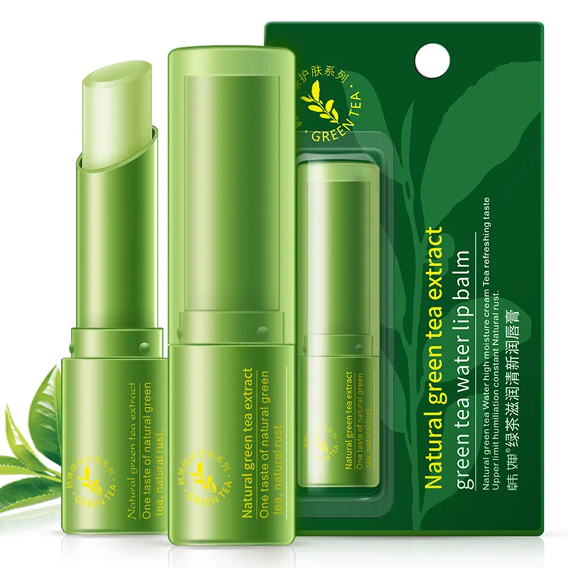 

Green Tea Moisturizing Nutritious Hydration Fresh Gloss Lipstick Balm Tubes Moisturizing Improve Color Lip Care Lip Balm TSLM1