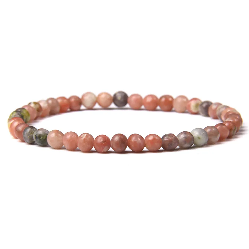 Chakra Energy Bracelet: Natural Agate & Onyx Beaded Stretch Jewelry