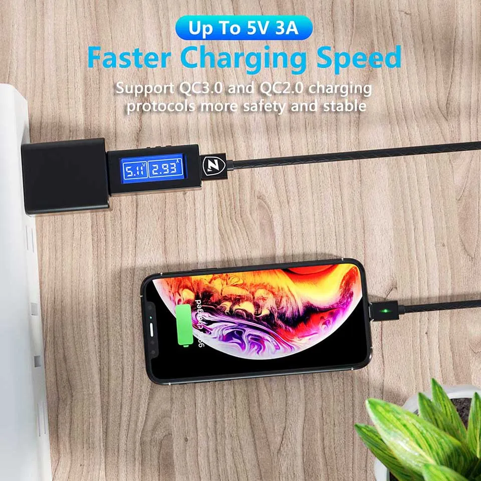 Магнитный адаптер ZRSE 3A для быстрой зарядки USB C для samsung Xiaomi Oppo Redmi Huawe, 1 м, магнитные кабели для мобильных телефонов type C Micro USB