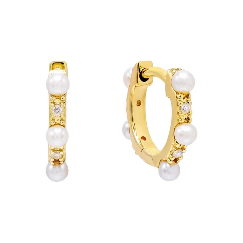 Women's Earrings pendientes plata 925 Pearl Earrings Bohemian Fashion Jewelry Korean 925 Silver Hoop Earring orecchini donna