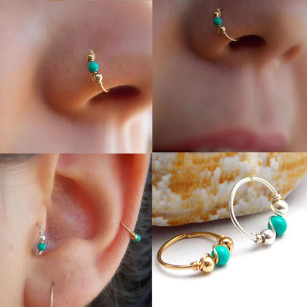 

2019 Silver and Gold Color Nose Ring Ear Hoop Tragus Cartilage Earring Crystal Stainless Steel Cartilage Earring 10mm 12mm hot