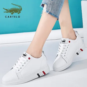

CARTELO fashion women's shoes casual shoes white shoes women's wild simple casual Korean version of the lace-up increase thick b