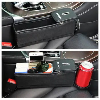 

Universal Leather Seat Storage Bag Car Seat Crevice Gap Filler Organizer Car Interior Organize Accessories Storage Box For -bmw