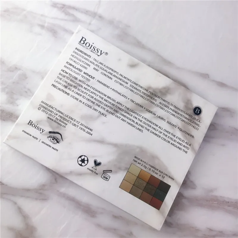 Блестящие тени для век палитра для макияжа Earth Matte Tints marble Shades Eyes Make Up Palette 12 цветов