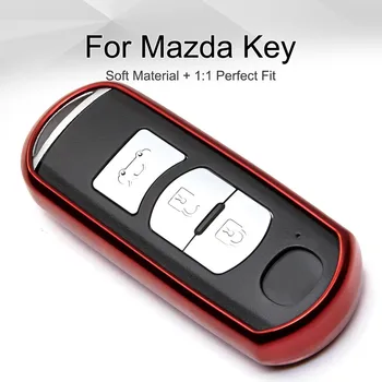 

TPU Car Smart Key Cover Case for Mazda 2 3 5 6 Atenza CX5 CX3 CX4 CX7 CX3 CX30 RX8 MX5 Demio Axela Keyring Chain Accessories