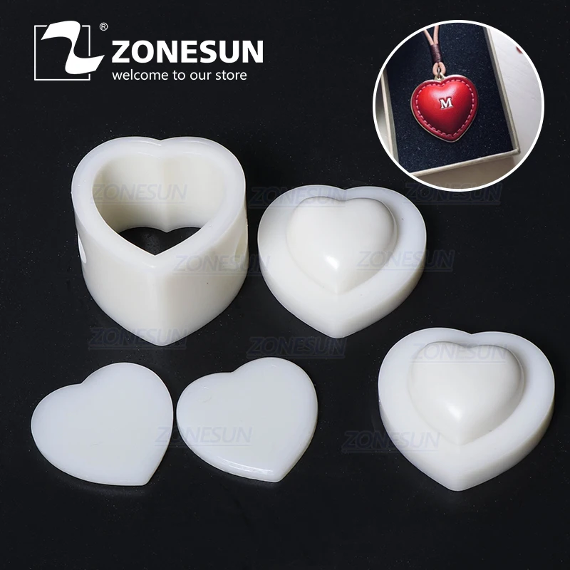 ZONESUN DIY брелок для ключей кожа в форме сердца ручные инструменты литье кожи
