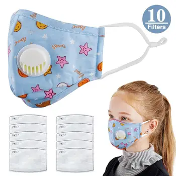

2020 New Children Mouth Masks PM2.5 Anti-haze Pure Cotton Mask Outdoor Dustprooof Breathing valve Face Mask High Quality