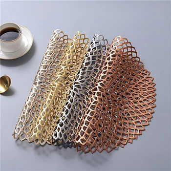 

4pcs / Set Of Creative High-grade Placemats Hollow Pvc Non-slip Coasters Restaurant Hotel Decorative Board Insulation Pad