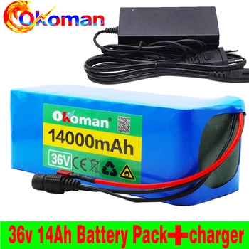 

36V 10S4P 14Ah 500W high power and capacity 42V 18650 lithium battery pack 14000mAh electric bicycle scooter with BMS+charger