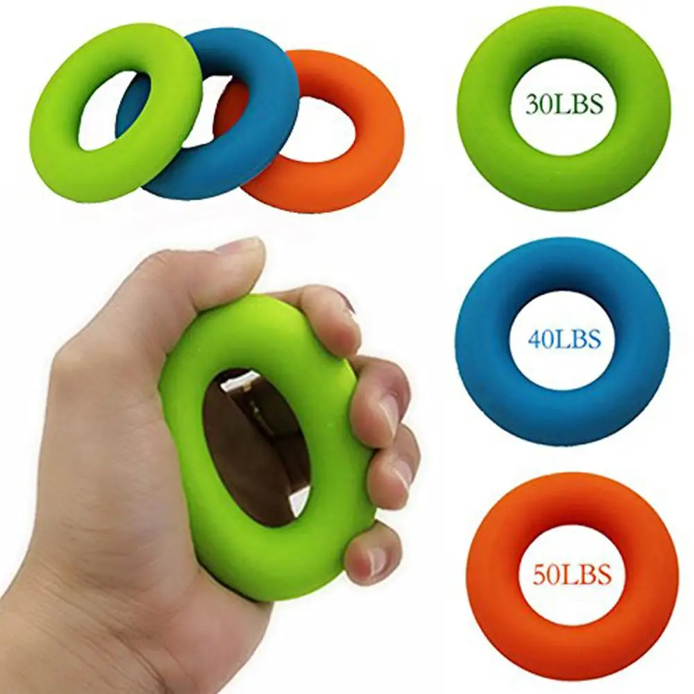 

Portable Silicone Hand Gripping Ring Training Strength Hand Grip Muscle Power Exercise Gripper 3Colors