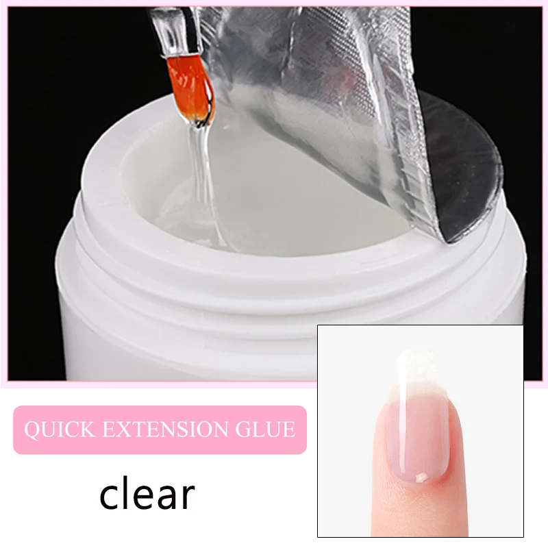 15ml Poly Nail Gel Quick Extensions Builder Extend Nail Art Acrylic Gel Varnish LED/UV Clear White Finger Form Manicure Tool