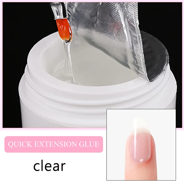 15ml Poly Nail Gel Quick Extensions Builder Extend Nail Art Acrylic Gel Varnish LED/UV Clear White Finger Form Manicure Tool Clear