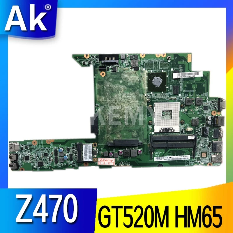 Placa base de ordenador portátil AKEMY para placa base LENOVO Ideapad Z470 GT520M DA0KL6MB8G0 N12P-GV1-A1 HM65