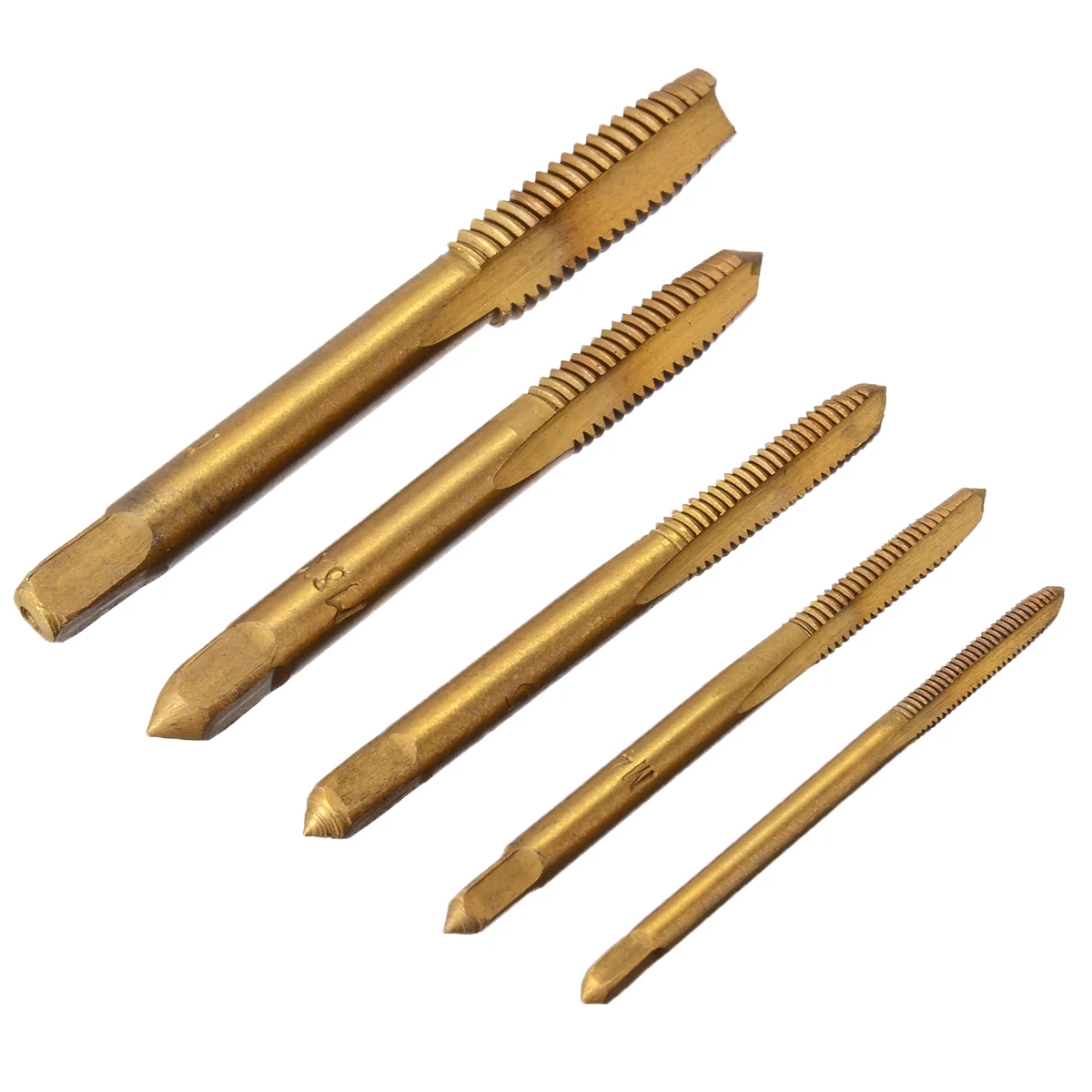 

5pcs M3 M4 M5 M6 M8 HSS Machine Hand Screw Thread Tapper Metric Plug Tap Set Cutting Drill Bit