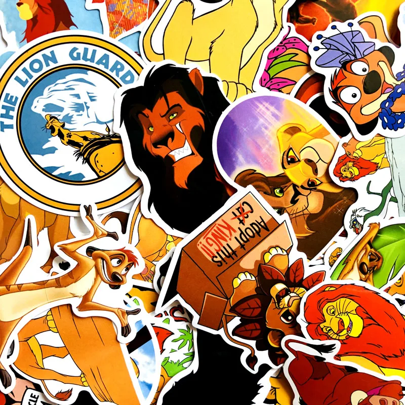 50 шт. ПВХ водонепроницаемый Simba Король Лев Мир животных крутые наклейки на элементы стайлинга для ноутбука и автомобиля телефон велосипеды багаж мотоцикл