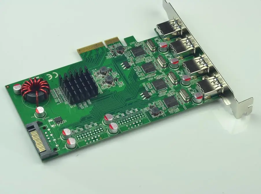 20 Гбит/с PCI-E 2,0X4 4 порта USB3.0 плата расширения 4 ASMedia ASM1042A чипсет+ P17C9X2G608 чип Pci express промышленная камера