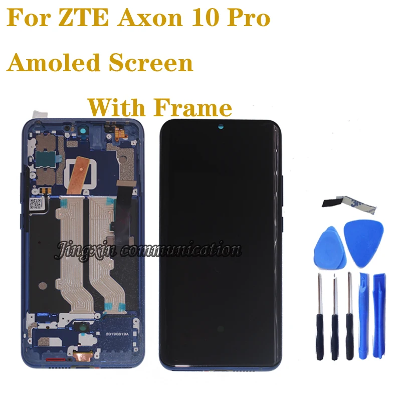 

6.47" Original Amoled For ZTE Axon 10 Pro LCD display touch screen Digitizer assembly for axon 10pro 4G 5G OLED parts with frame