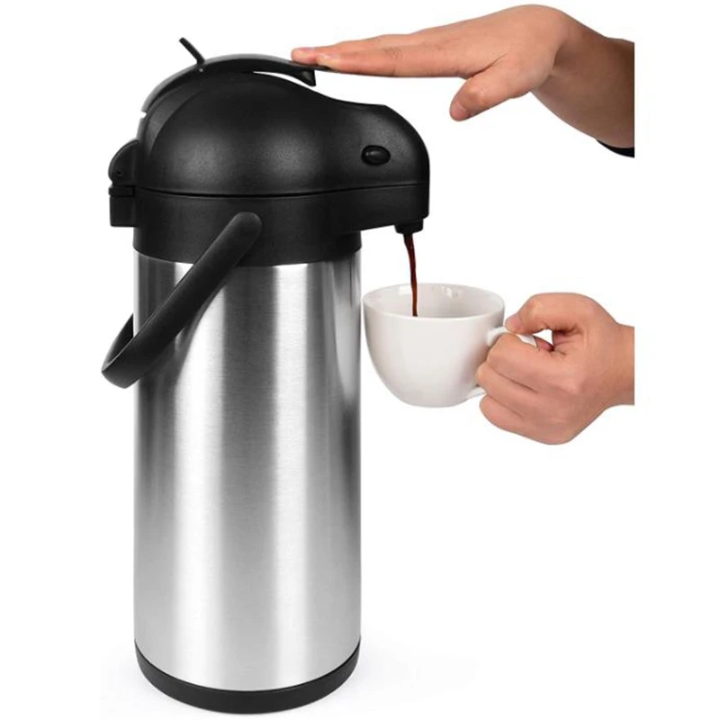 2.5L Airpot Coffee Dispenser with Pump 24Hour Thermal Insulated Hot