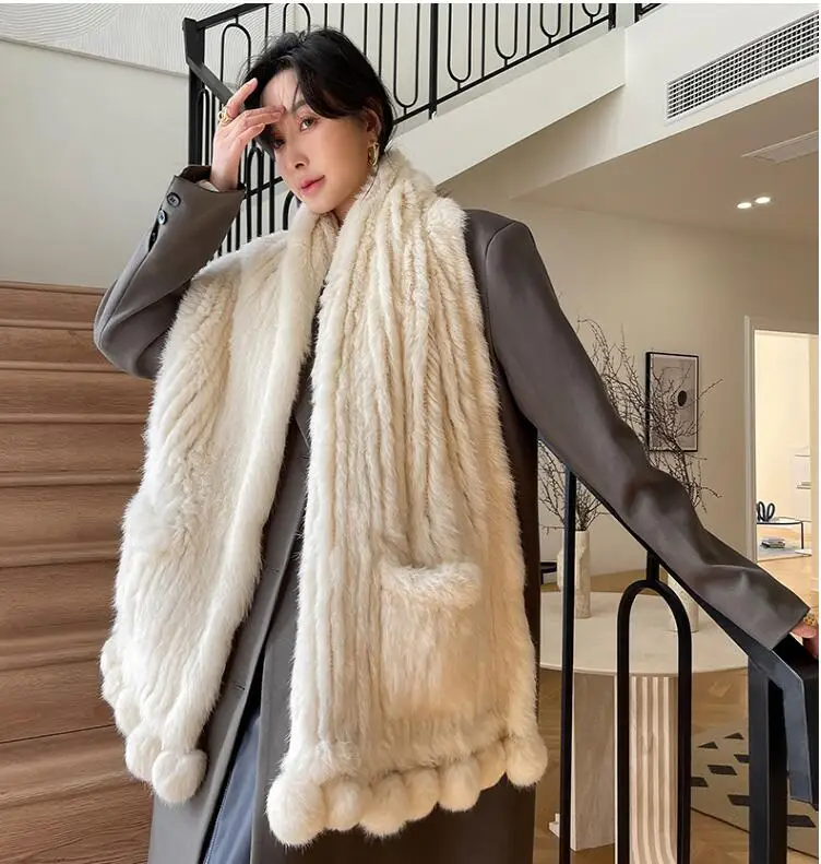 bufanda de piel de conejo