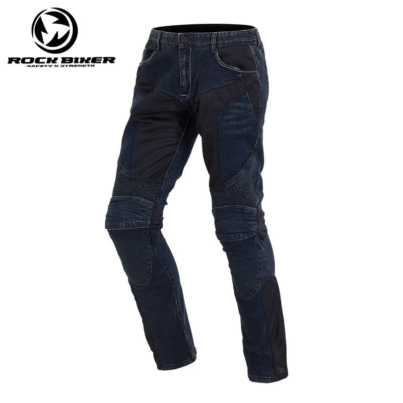 Летние мужские Штаны для езды на мотоцикле мото джинсы защитные штаны мотокросса джинсы с 4 X колено набедренная защита XXXL