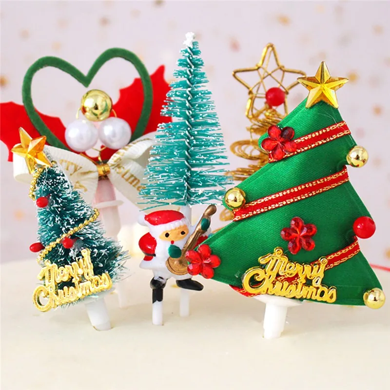 Christmas Cake Topper Elk Xmas Decoration 2022 New Merry Cupcake ToppersParty Home Decor | Дом и сад