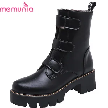 

MEMUNIA 2020 new arrival women ankle boots square heels platform booties fashion cool punk casual shoes ladies big size 43