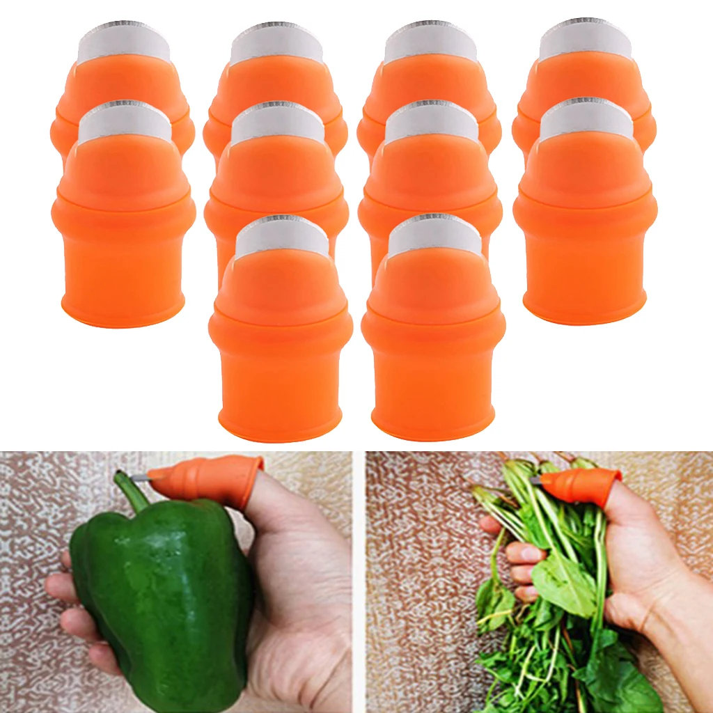 10pcs Silicone Thumb  Vegetable Cutter Finger Thumb Plant Cutter Large