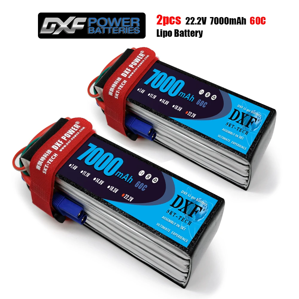 

DXF 6S 22.2V 7000mah 60C-120C Lipo Battery 6S XT60 T Deans XT90 EC5 For FPV Drone Airplane Car Racing Truck Boat RC Parts