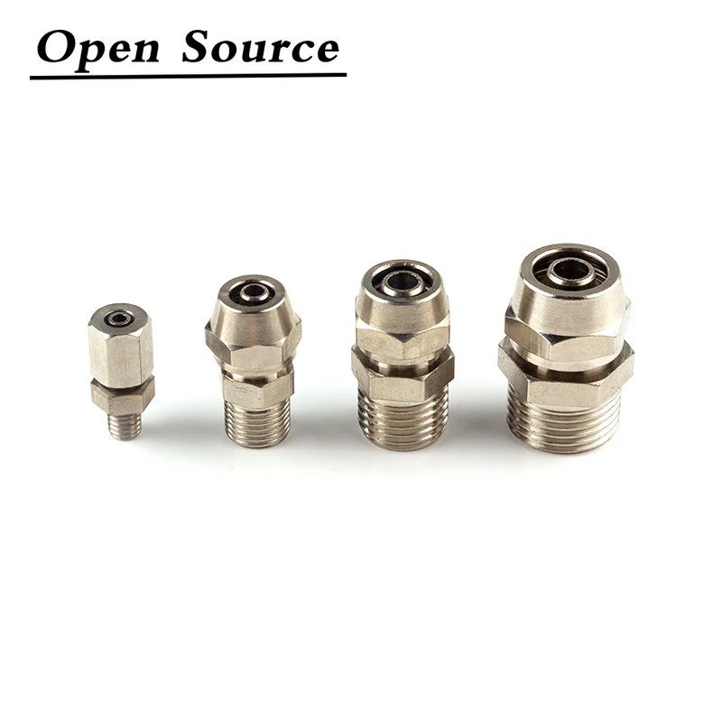 Трубка OD 4 6 8 10 12 мм до M5 1/8 &quot1/4&quot 3/8 &quot1/2&quot BSP с наружной резьбой пневматическая