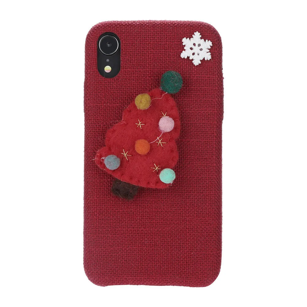 Christmas Deer Tree Cover Bumper For iphone XR 6.1 Inch Cute funny silicone back cover Non-slip and Anti-fingerprint Phone Case