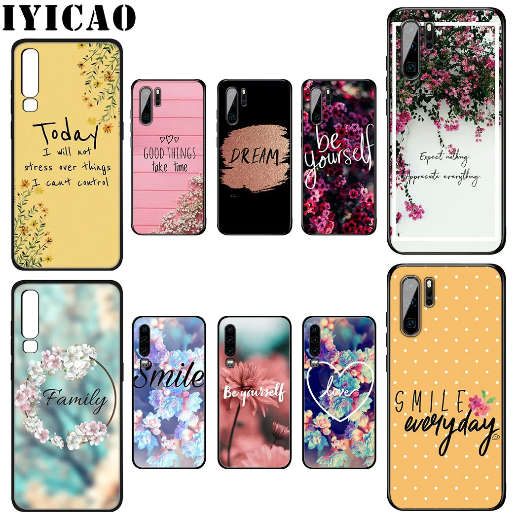 Классический Модный мягкий силиконовый чехол IYICAO с текстом для Huawei P Smart Z Plus 2019 P30