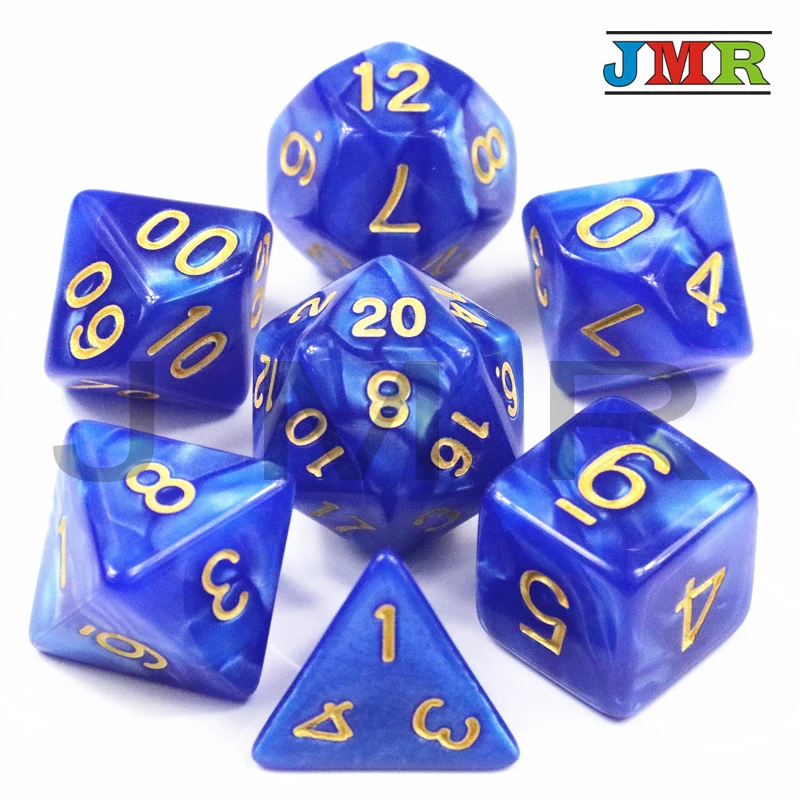 Pop Best Promotion 7pc/set Dice Set Multisided Dice With Marble Effect