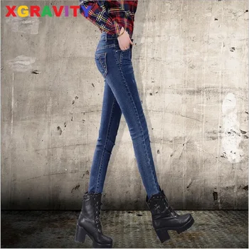 

Jeans for Women mom Jeans High Waist Jeans Woman High Elastic plus size Stretch Jeans female washed denim skinny pencil pants