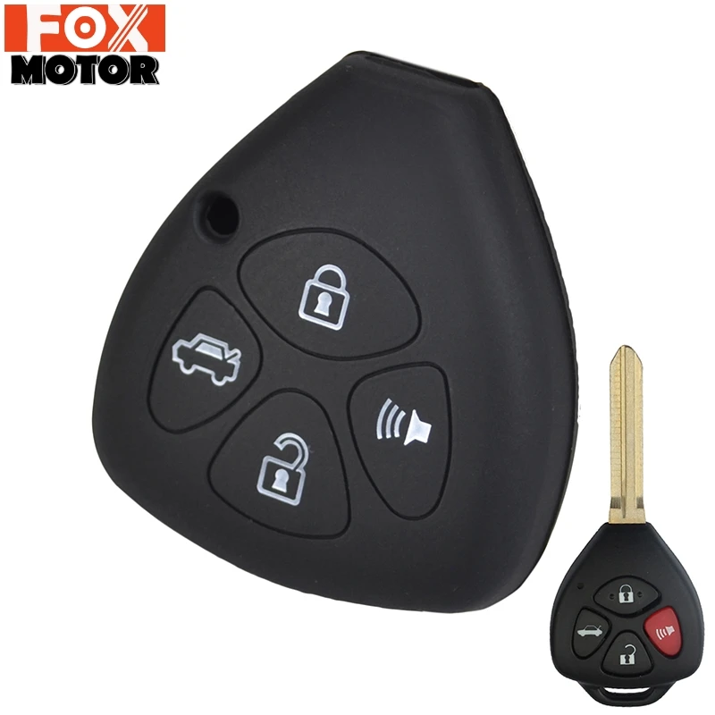 

4 Button Silicone Car Remote Key Fob Cover Case For Toyota Camry Corolla 4-Runner RAV4 Yaris For Scion xD xB iQ tC Protector