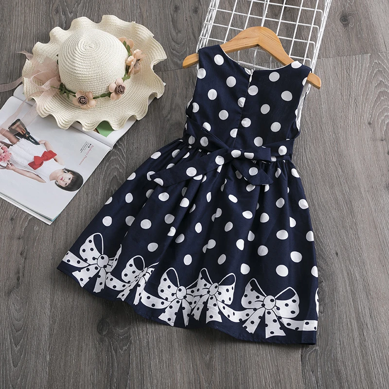 Kids Dress Summer Dresses Girls Dresses Dot Sleeveless Teenager Girl Party Dress For 3 6 8 Year Children Kids Clothes