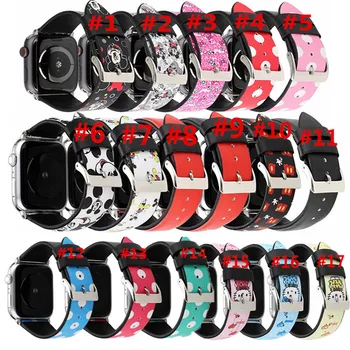 

100pcs Dots Cartoon Mouse Genuine Leather Band for Apple Watch Series 5 4 3 2 1 Strap for iWatch 38 42mm 40 44mm Wholesale New
