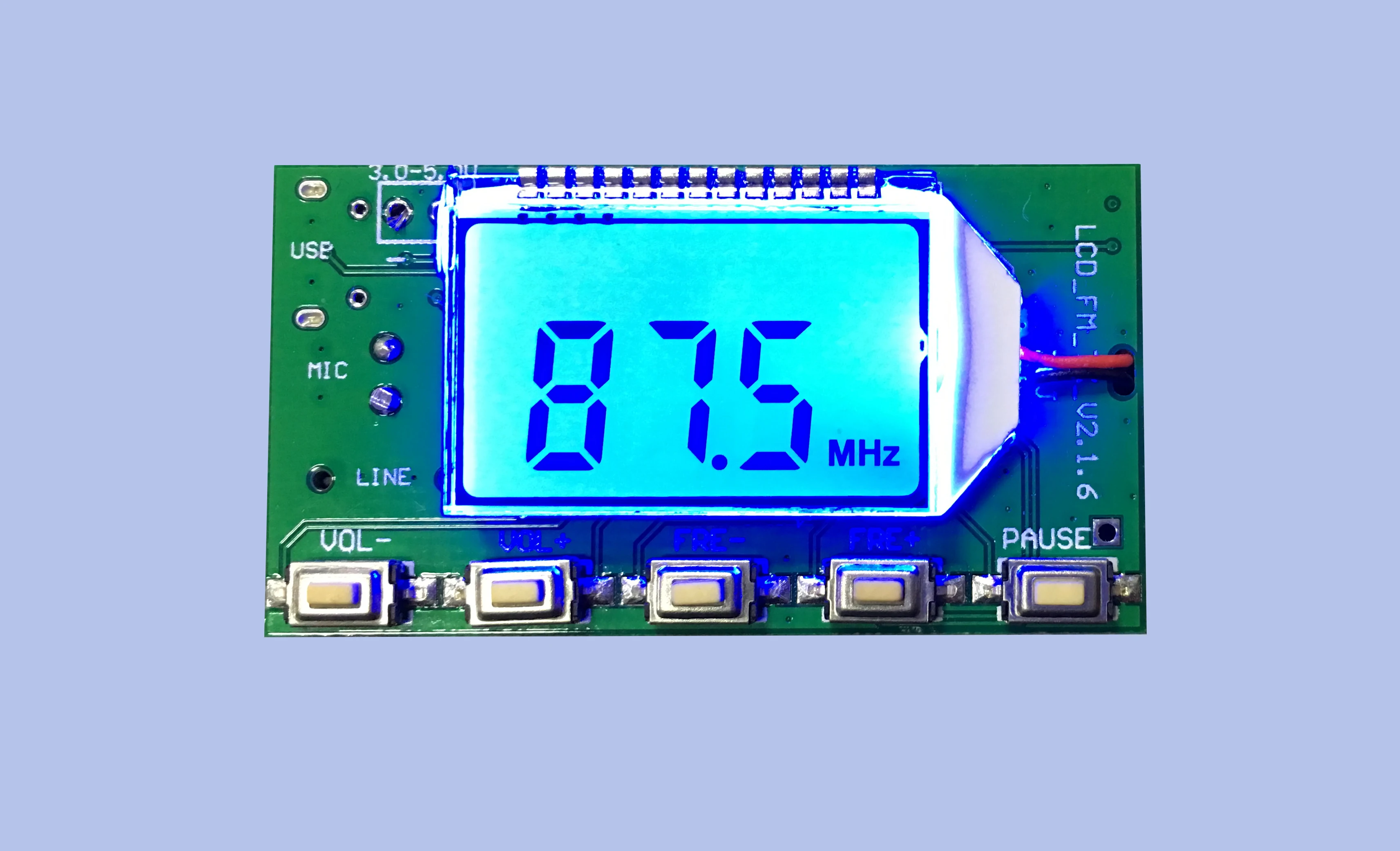 FM передатчик Модуль постоянного тока 3-5V DSP PLL 50 Гц-18 кГц Частотный ЖК-дисплей