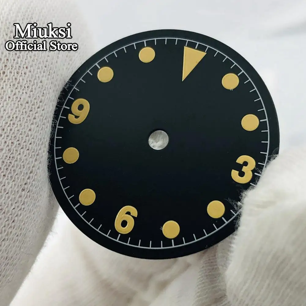 Miuksi 28 5 мм черный циферблат светящийся подходит для Miyota 8205 8215 821A ETA 2836/2824 Mingzhu DG