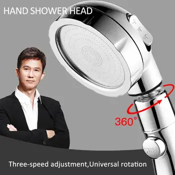 

2020 Bath Shower Head 3 Mode 360 Degree Rotating Adjustable Pressure Stop Button Shower Head Bathroom Water Saver Shower