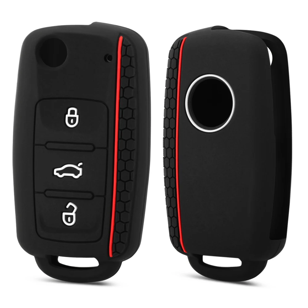 3 boutons De Voiture En Silicone Etui Clés Pour VW Golf 4 5 6 7 Bora Jetta POLO MK4 MK6 Bora Passat B5 B6 SUPERBE Tiguan Scarabée