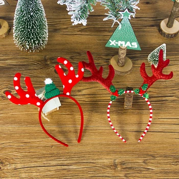 

1pcs Christmas Headband For Kids Adult Christmas Deer Ears Christmas Party Deals Santa Xmas Hair Band Clasp Headwear